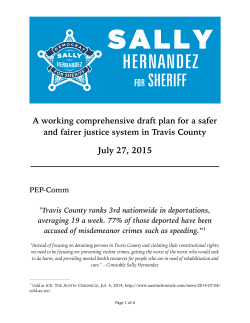 to the Working Plan - Sally Hernandez for Sheriff