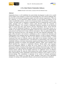 A Five-Sided Model of Stakeholder Influence Abstract