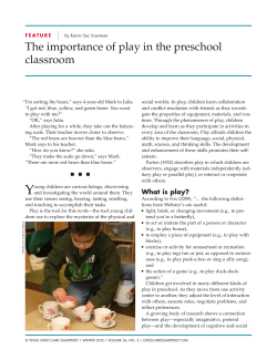 The importance of play in the preschool classroom