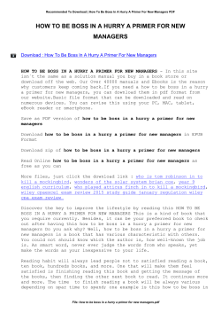 How To Be Boss In A Hurry A Primer For New Managers