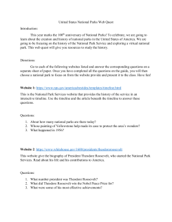 United States National Parks Web Quest