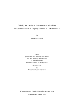 Globality and Locality in the Discourse of Advertising