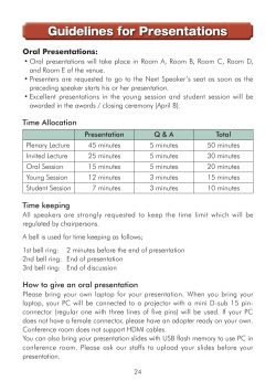 Guidelines for Presentations