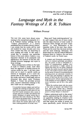 Language and Myth Fantasy Writings of J. R. R. Tolkien