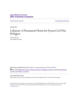 Lebanon: A Permanent Home for Syrian Civil War Refugees