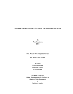 Charles Williams and Modern Occultism: The Influence - UvA-DARE