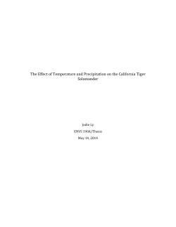 The Effect of Temperature and Precipitation on the California Tiger