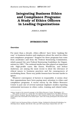Integrating Business Ethics and Compliance Programs