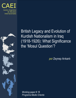 British Legacy and Evolution of Kurdish Nationalism in Iraq (1918