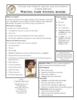 writing your winning resume