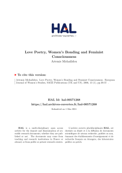 Love Poetry, Women`s Bonding and Feminist Consciousness