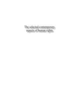 The selected contemporary aspects of human rights