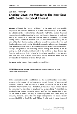 Chasing Down the Mundane: The Near East with Social Historical