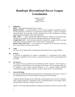 KRSL Constitution - kamloops rec soccer league