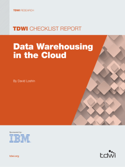 TDWI Checklist Report: Data Warehousing in the Cloud