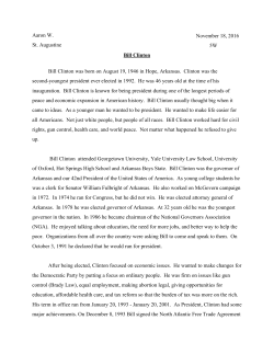 Bill Clinton Biography &ndash; Aaron W.