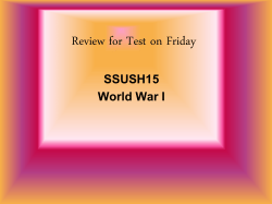 Review for Test on SSUSH15 WWI