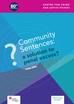 Community Sentences - Centre for Crime and Justice Studies