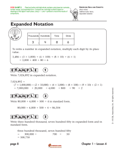 Expanded Notation - MathCoach Interactive