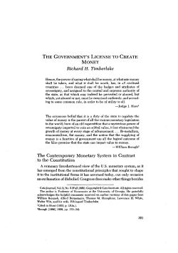 The Government`s &ldquo;License&rdquo; to Create Money