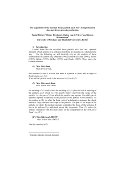 The acquisition of the German Focus particle