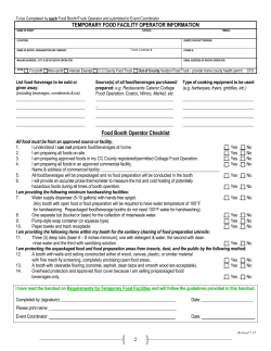 Contra Costa Temporary Food Facility Permit