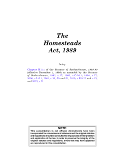 The Homesteads Act, 1989