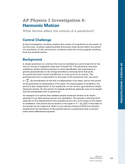 AP Physics 1 Investigation 6: Harmonic Motion