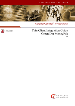 Thin Client Integration Guide Green Dot MoneyPak