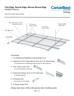 Installation Guide Trim/Reveal/Narrow Reveal
