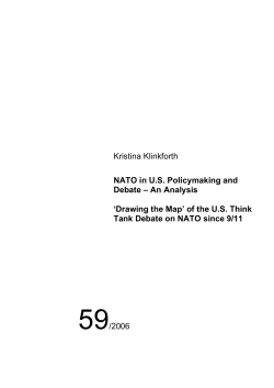 Kristina Klinkforth NATO in U.S. Policymaking and Debate &ndash; An
