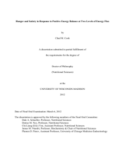 Hunger and Satiety in Response to Positive Energy Balance at Two