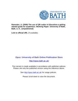 The use of QR codes in Education: A getting started guide for