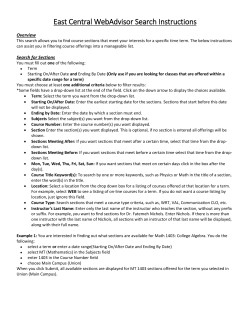 East Central WebAdvisor Search Instructions