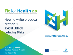 How to write proposal section 1 EXCELLENCE