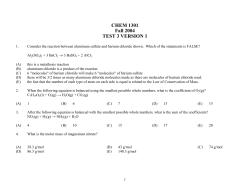 CHEM 1301 Fall 2004 TEST 3 VERSION 1