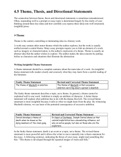 4.5 Theme, Thesis, and Directional Statements