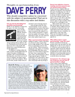 Thoughts on Sportsmanship by Dave Perry