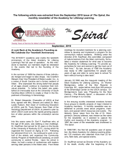 President`s Message - Academy for Lifelong Learning