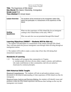 Title The Experience of Ellis Island Key Words Ellis Island