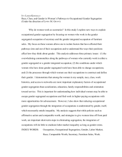 Race, Class, and Gender in Women`s Pathways to Occupational