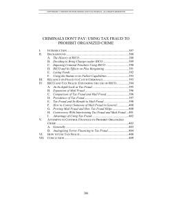criminals don`t pay: using tax fraud to prohibit organized crime