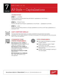 AP Style &mdash; Capitalizations