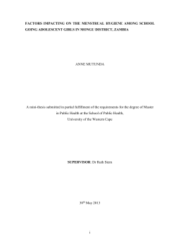 i FACTORS IMPACTING ON THE MENSTRUAL HYGIENE