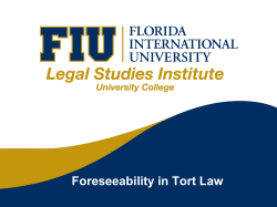 Foreseeability in Tort Law