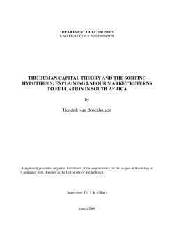 THE HUMAN CAPITAL THEORY AND THE SORTING HYPOTHESIS