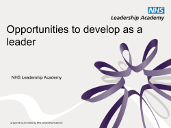 Opportunities to develop as a leader