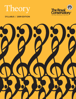 RCM Theory Syllabus / 2009 Edition