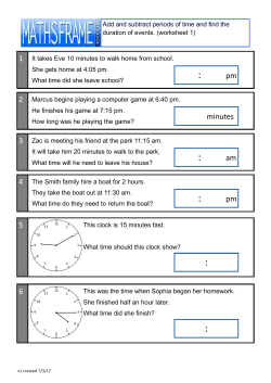 Add and subtract periods of time and find the duration