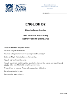 B2 Listening Paper ACLES Sept 2015